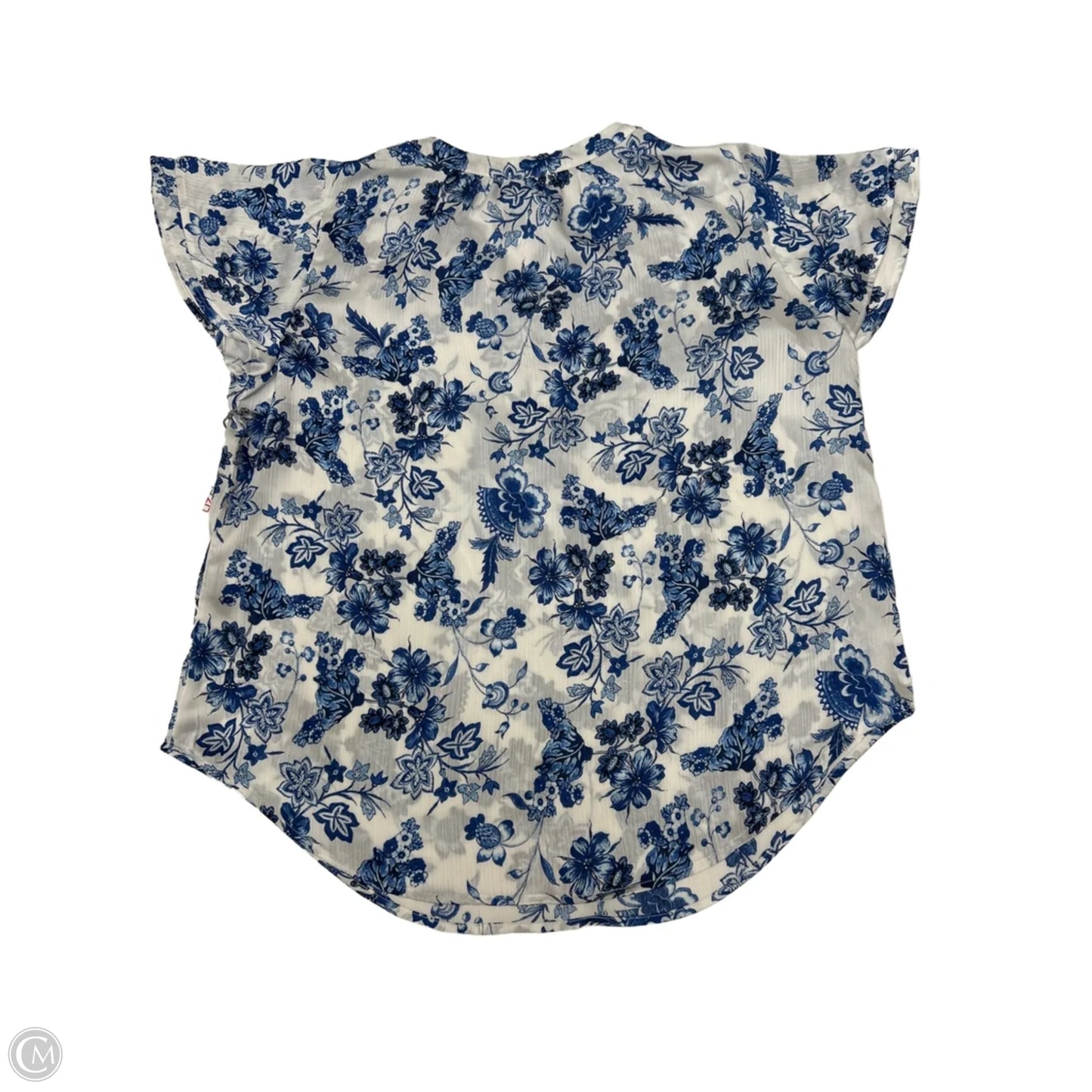 Top Short Sleeve By Liz Claiborne In Floral Print, Size: L