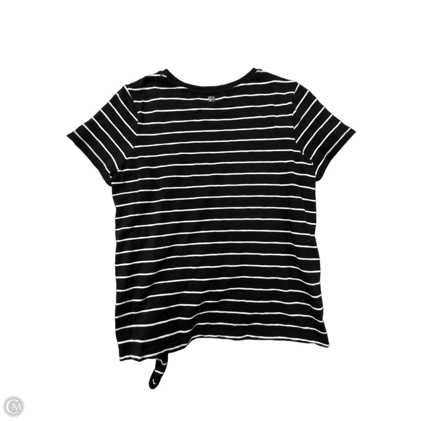 Top Short Sleeve By Calvin Klein In Striped Pattern, Size: M