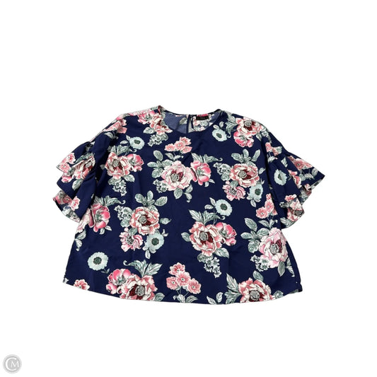 Top Short Sleeve By Shein In Floral Print, Size: 3x