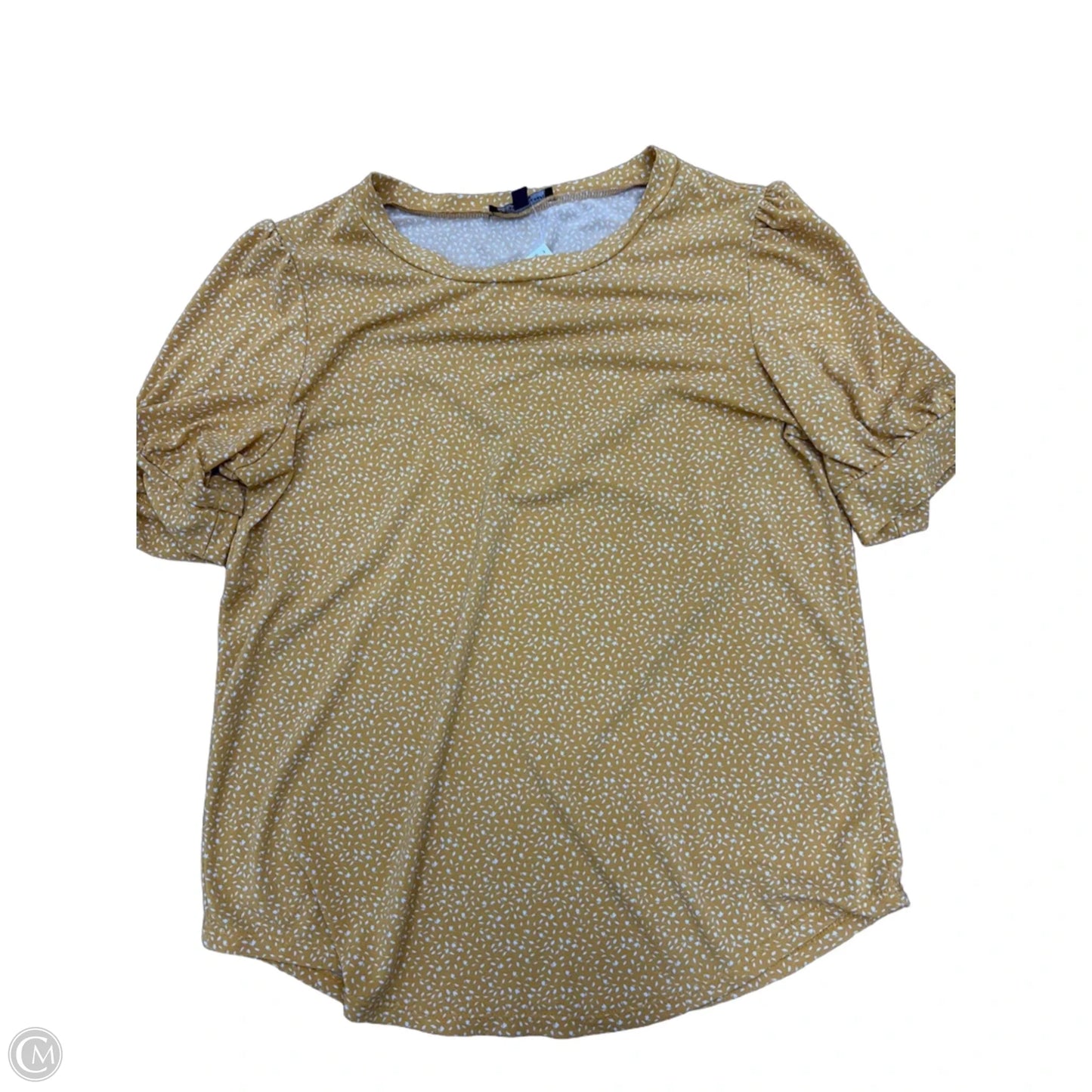 Top Short Sleeve By Adrianna Papell In Yellow, Size: S