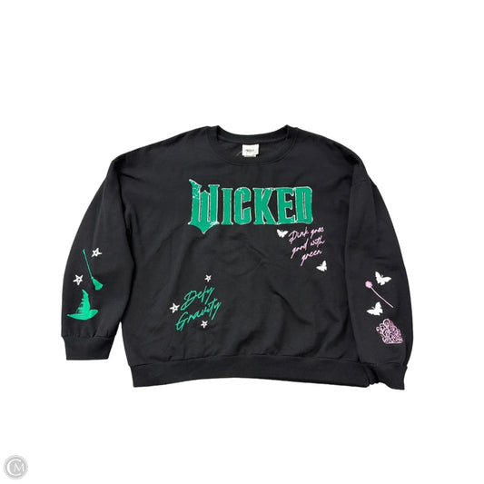 Sweatshirt Crewneck By Clothes Mentor In Black, Size: 2x