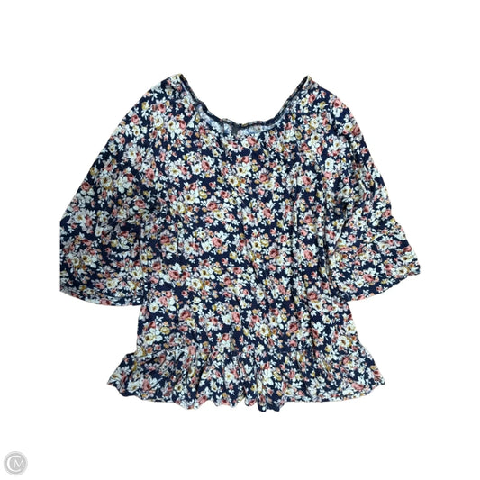 Top Long Sleeve By Massini In Floral Print, Size: Xl