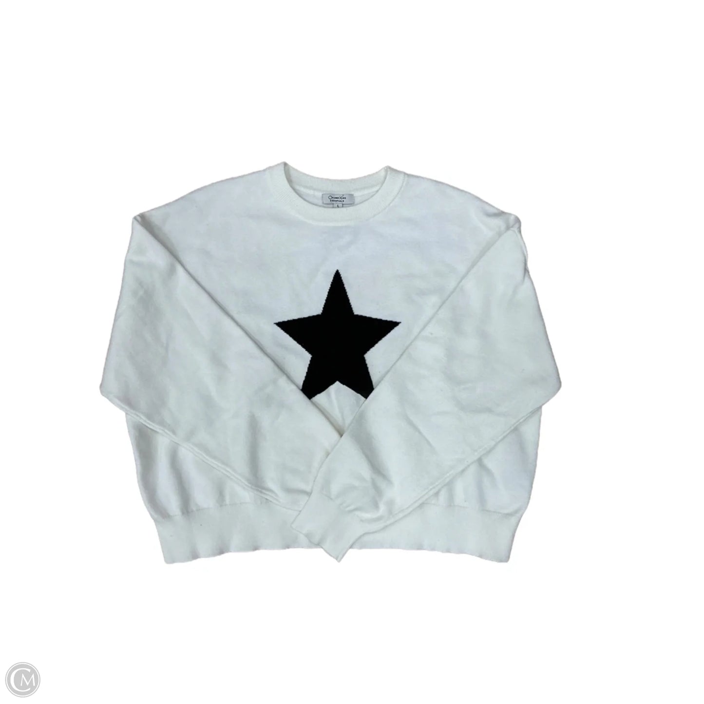Sweater By Clothes Mentor In White, Size: L
