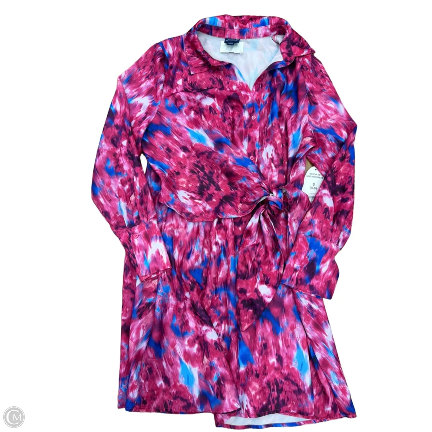 Dress Casual Midi By Scoop In Blue & Pink, Size: S