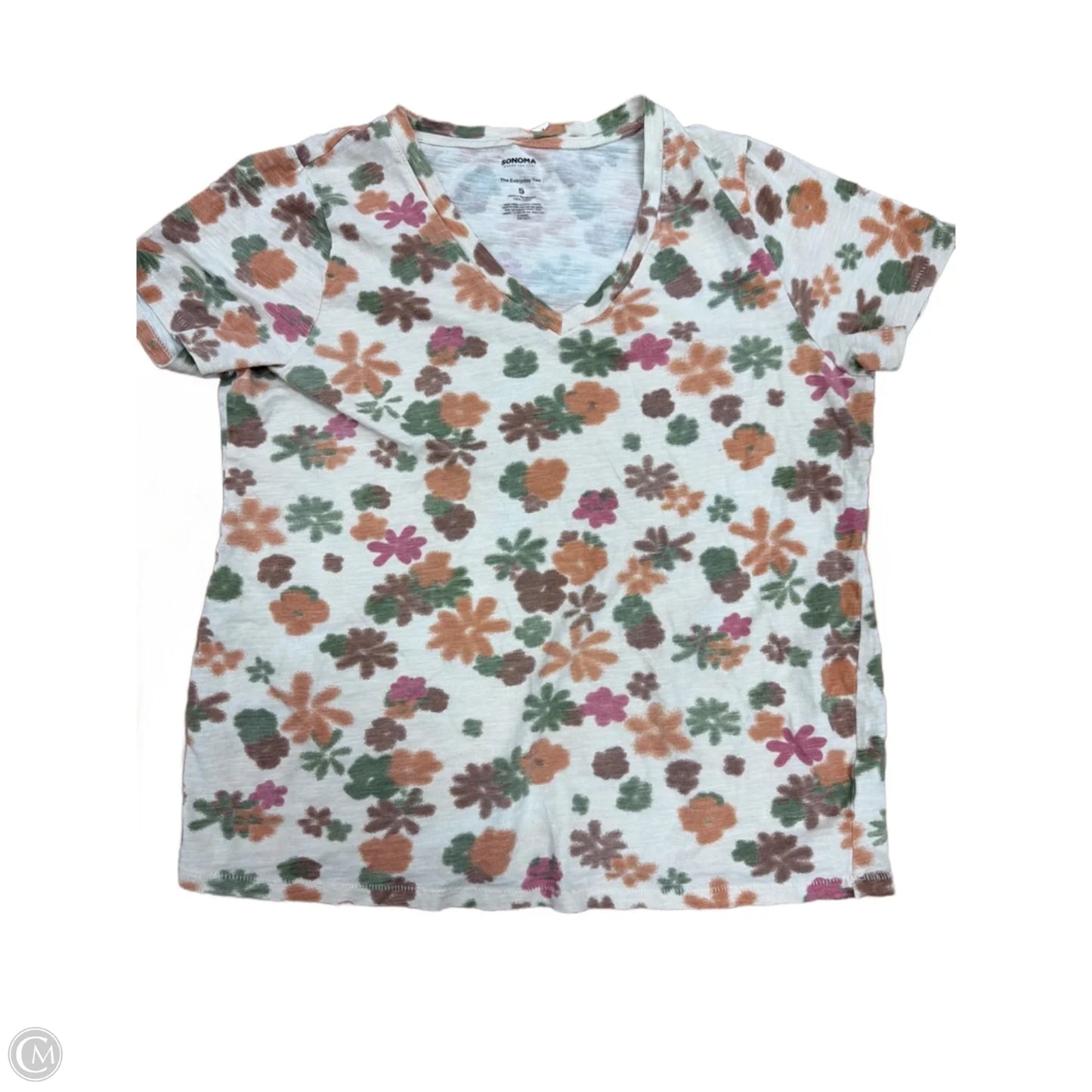 Top Short Sleeve By Sonoma In Floral Print, Size: S