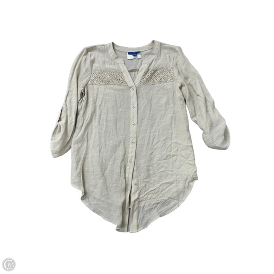Top Long Sleeve By Apt 9 In Tan, Size: S