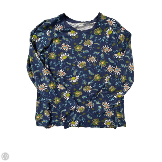 Top Long Sleeve By Lands End In Floral Print, Size: L