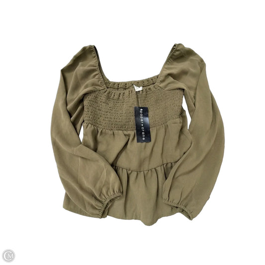 Top Long Sleeve By Paper Crane In Green, Size: M