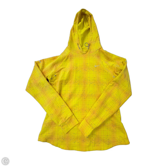 Athletic Top Long Sleeve Hoodie By Nike In Yellow, Size: M