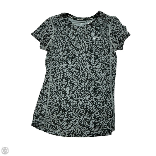Athletic Top Short Sleeve By Nike In Black & Grey, Size: S