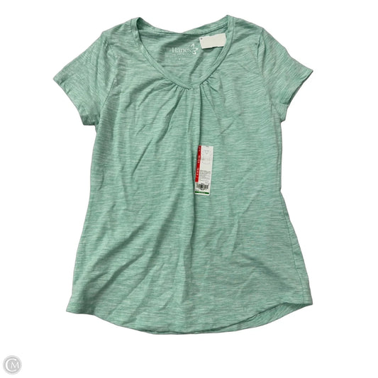 Top Short Sleeve By Hanes In Green, Size: S