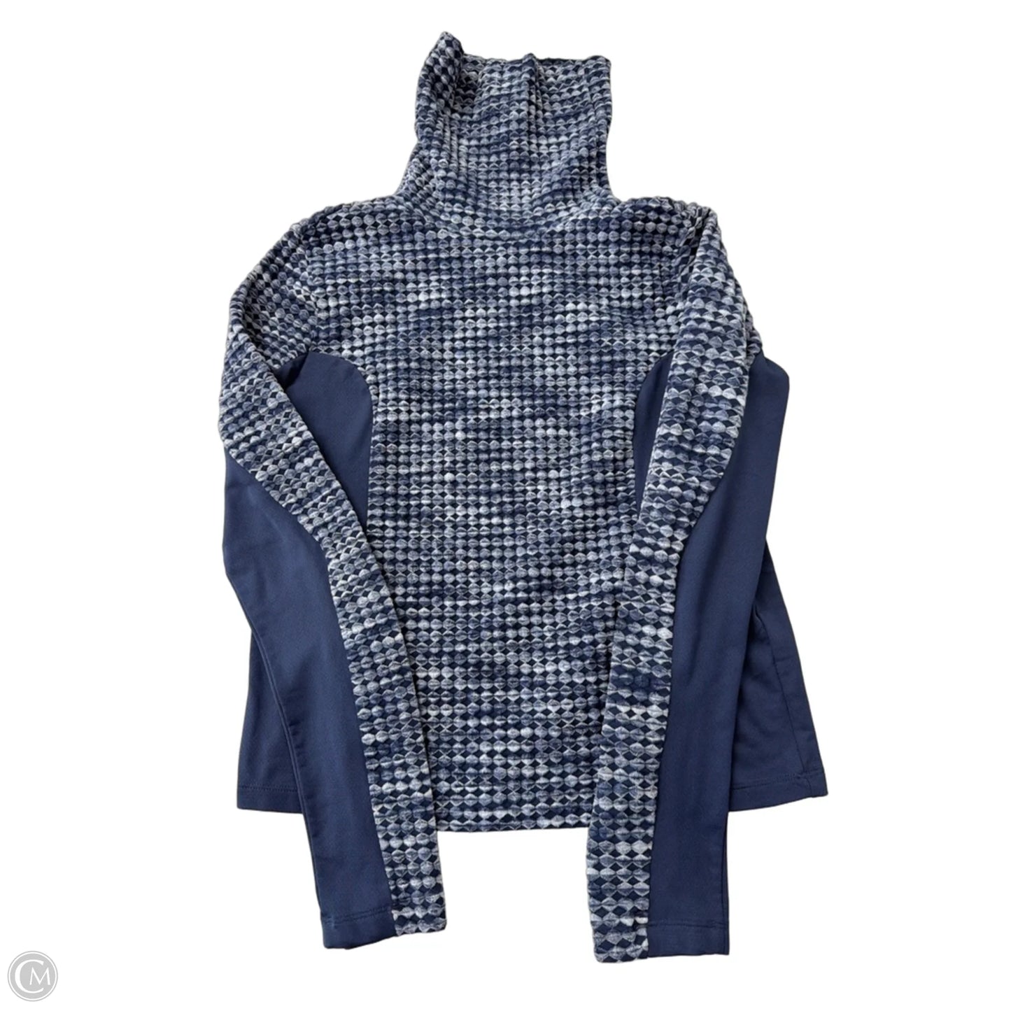 Athletic Top Long Sleeve Collar By Nike In Blue, Size: L