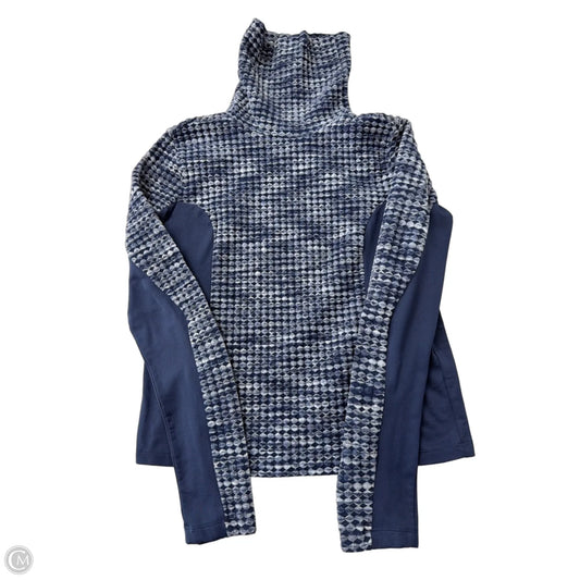 Athletic Top Long Sleeve Collar By Nike In Blue, Size: L