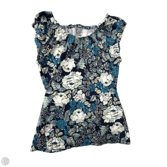 Top Short Sleeve By Loft In Floral Print, Size: L