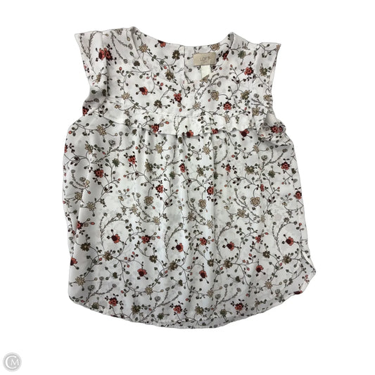 Top Short Sleeve By Loft In Floral Print, Size: S