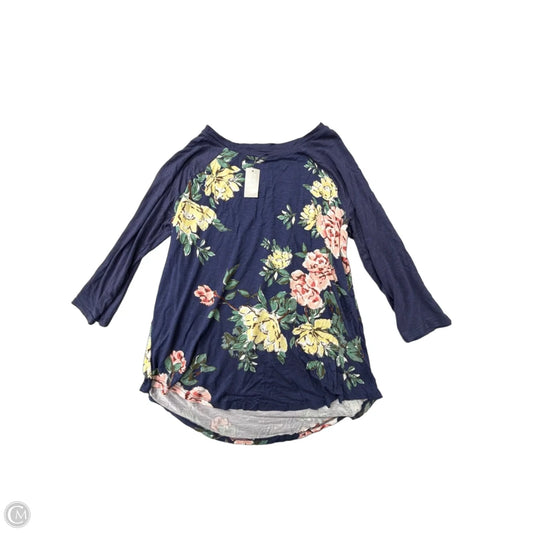 Top Long Sleeve By Maurices In Floral Print, Size: L