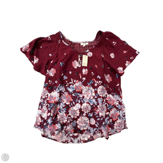Top Short Sleeve By Maurices In Red, Size: M