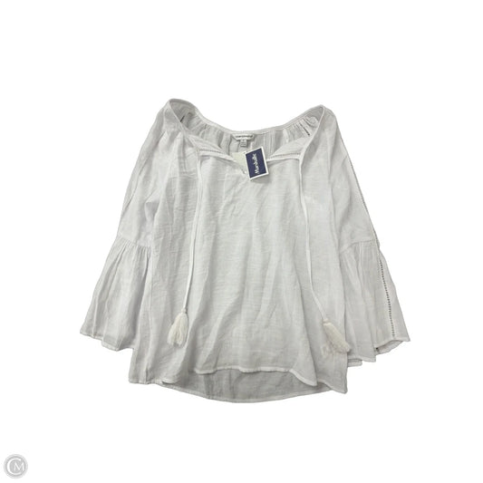 Top Long Sleeve By Counterparts In White, Size: S