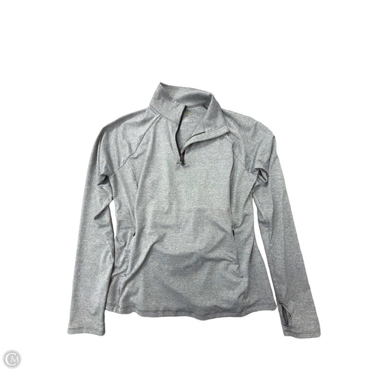 Athletic Top Long Sleeve Collar By Tek Gear In Grey, Size: L