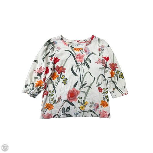 Top Long Sleeve By Loft In Floral Print, Size: M