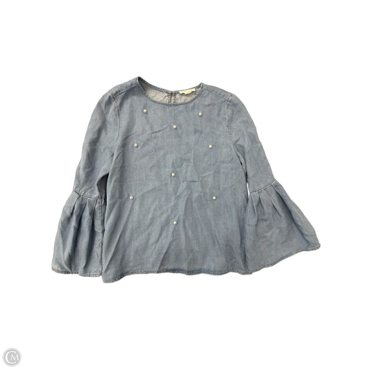 Top Long Sleeve By Beachlunchlounge In Blue Denim, Size: S