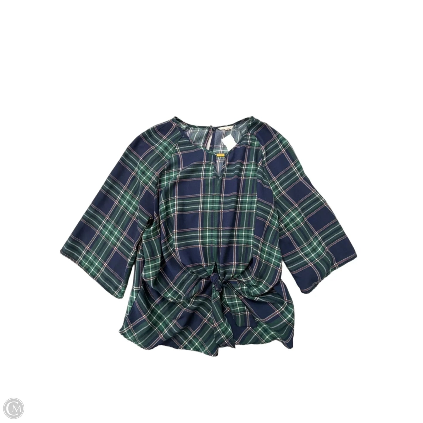 Top Long Sleeve By Krazy Kat In Plaid Pattern, Size: Xl