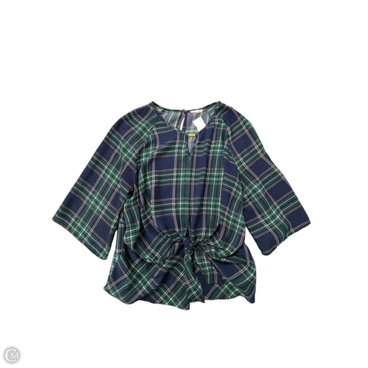 Top Long Sleeve By Krazy Kat In Plaid Pattern, Size: Xl