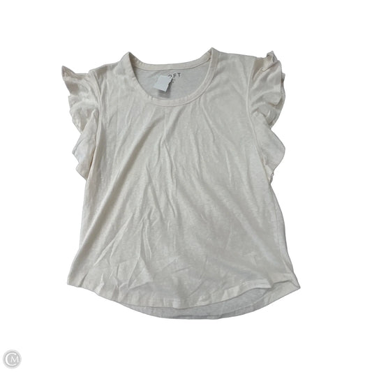 Top Short Sleeve By Loft In Cream, Size: M