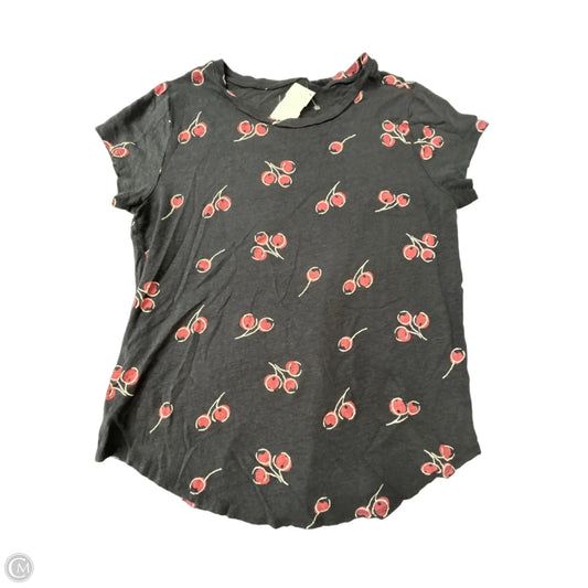 Top Short Sleeve By Loft In Grey & Pink, Size: M
