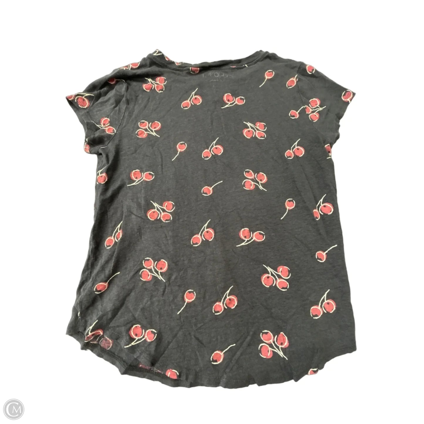 Top Short Sleeve By Loft In Grey & Pink, Size: M