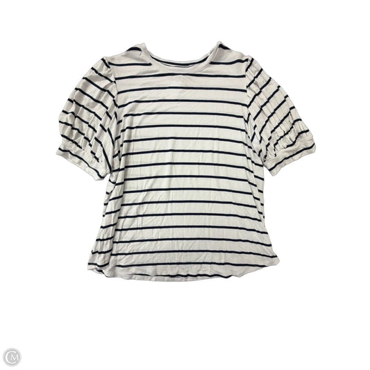 Top Short Sleeve By Time And Tru In Striped Pattern, Size: Xl