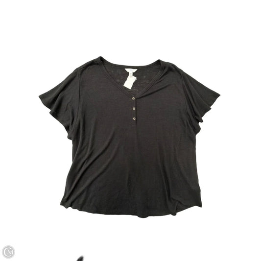 Top Short Sleeve By Time And Tru In Black, Size: 3x