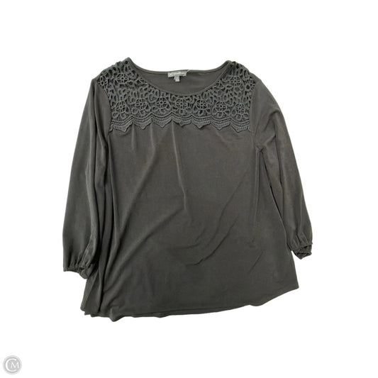 Top Long Sleeve By Adrianna Papell In Black, Size: 3x