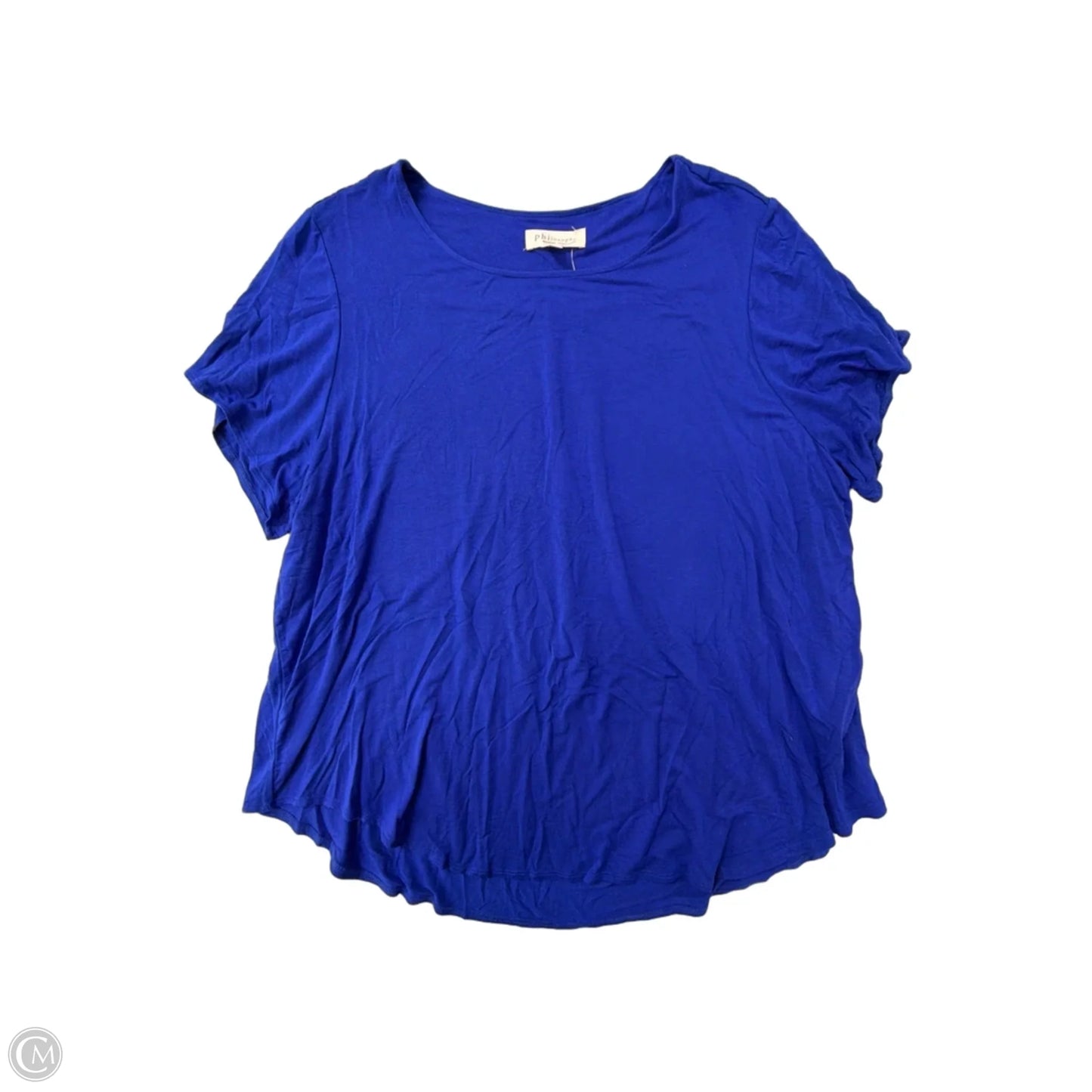 Top Short Sleeve Basic By Philosophy In Blue, Size: 3x