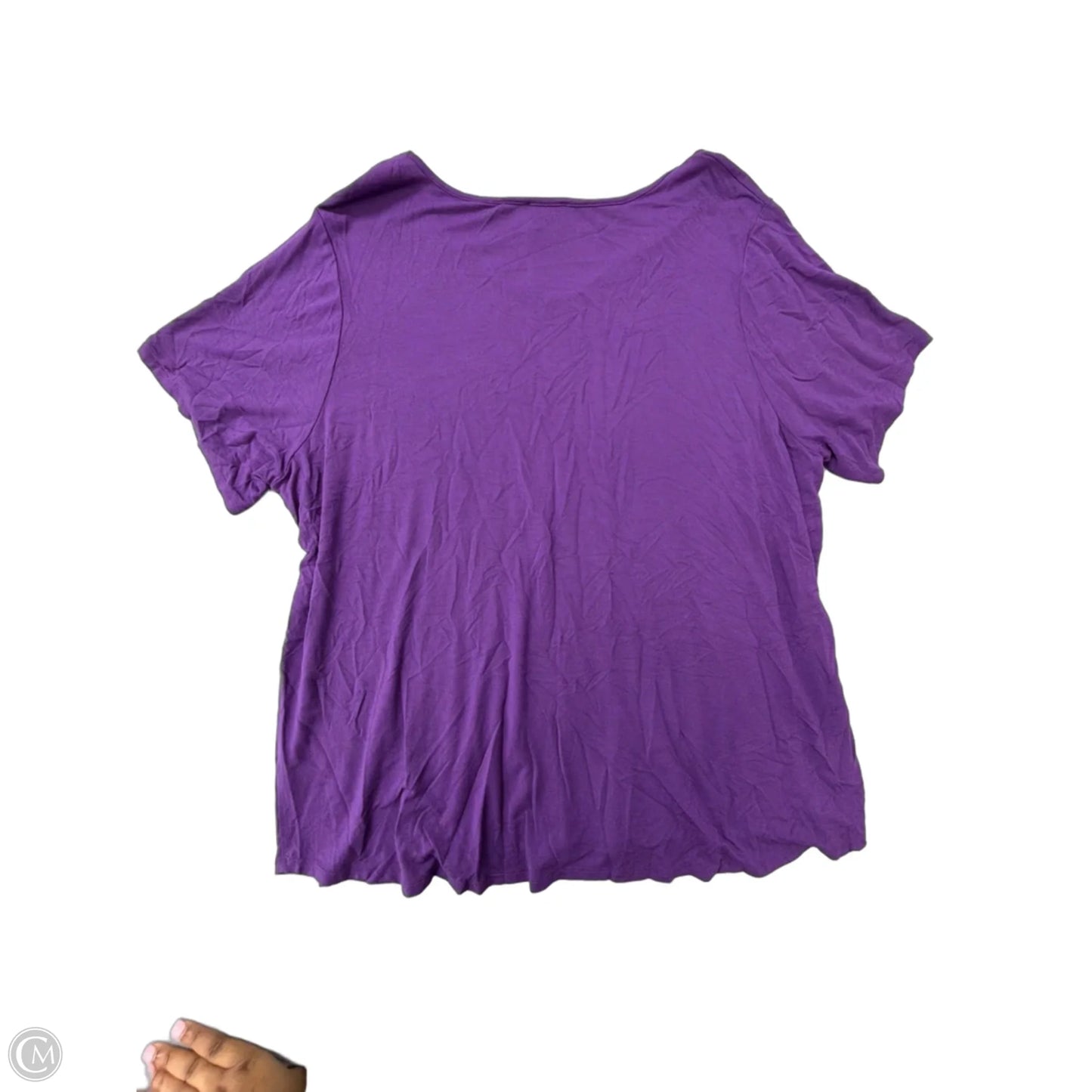 Top Short Sleeve Basic By Knapp Studio In Purple, Size: 3x