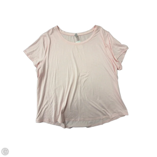 Athletic Top Short Sleeve By Yogalicious In Pink, Size: 2x