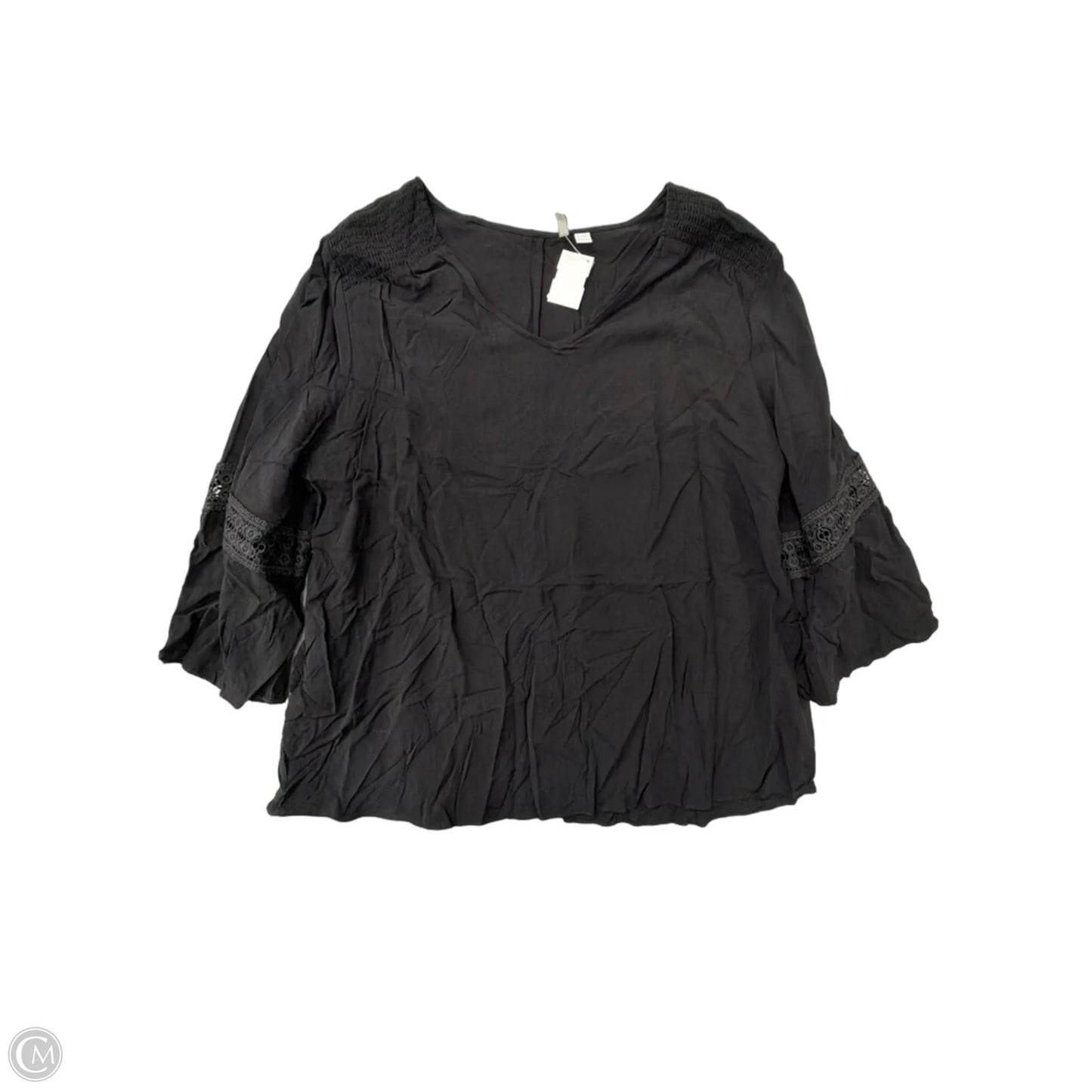 Top Long Sleeve By Cato In Black, Size: 2x