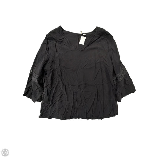 Top Long Sleeve By Cato In Black, Size: 2x