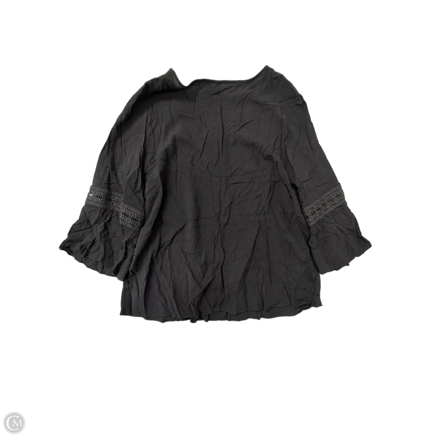 Top Long Sleeve By Cato In Black, Size: 2x