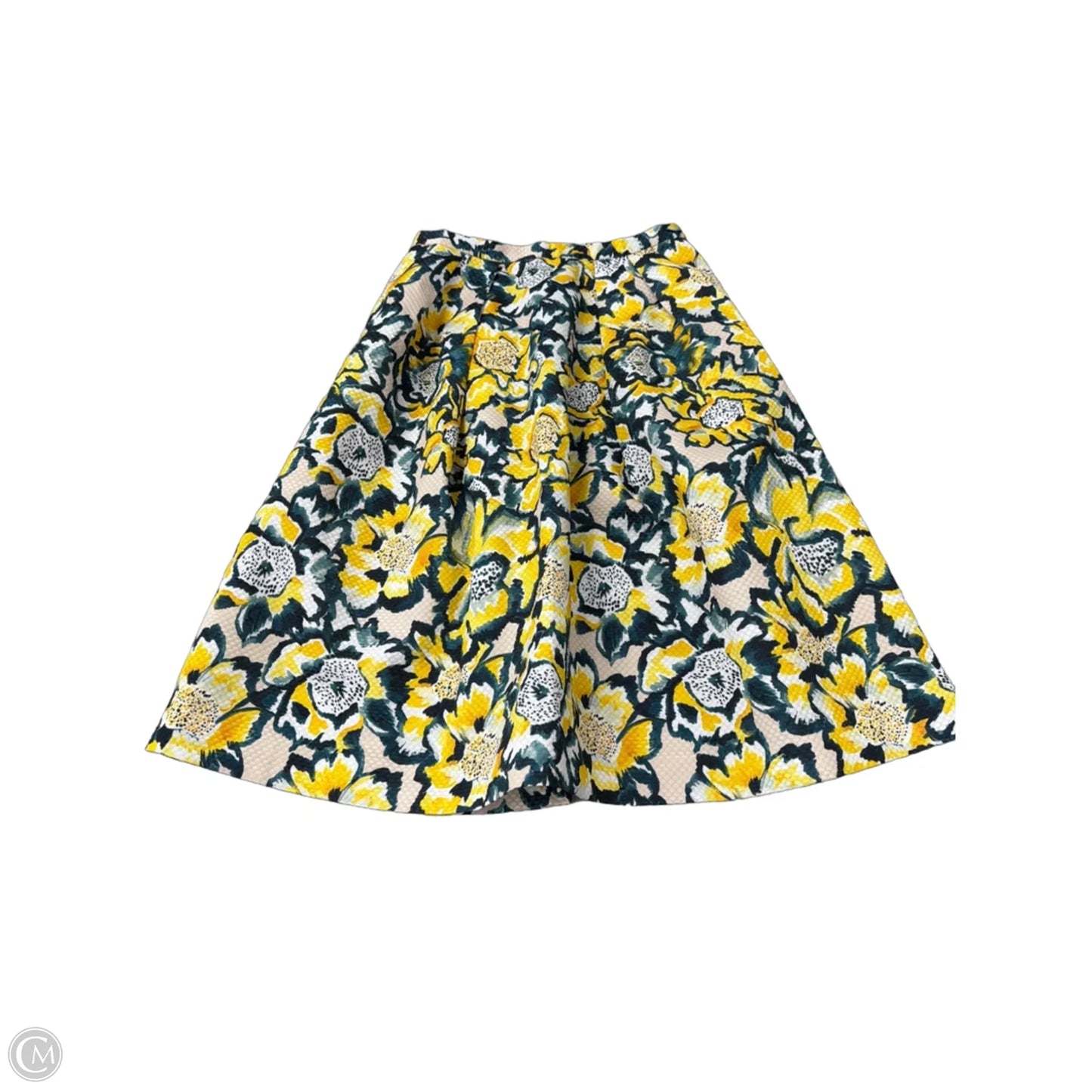 Skirt Midi By H&m In Green & Yellow, Size: S