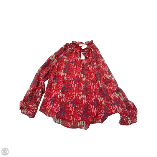 Top Long Sleeve By Loft In Red, Size: S