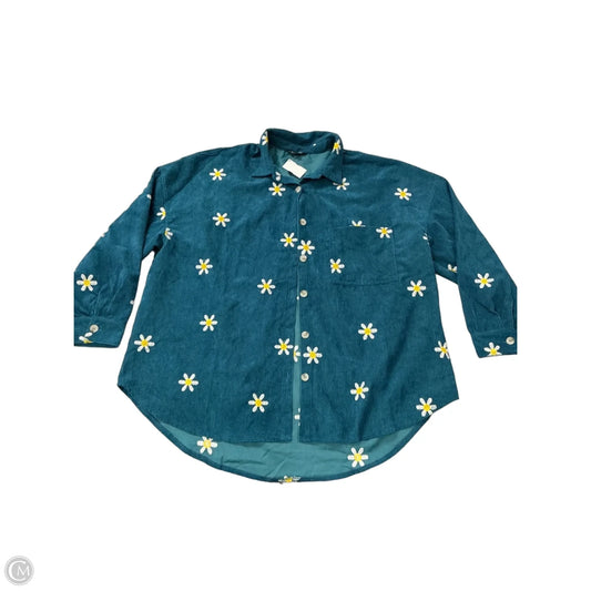Jacket Shirt By Clothes Mentor In Floral Print, Size: 2x