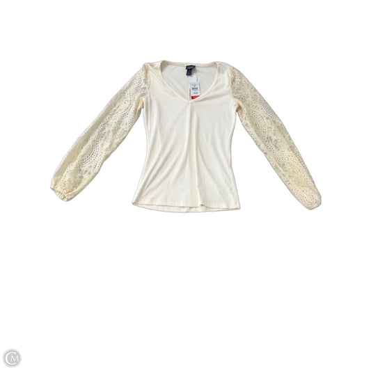 Top Long Sleeve By Daytrip In Cream, Size: Xs