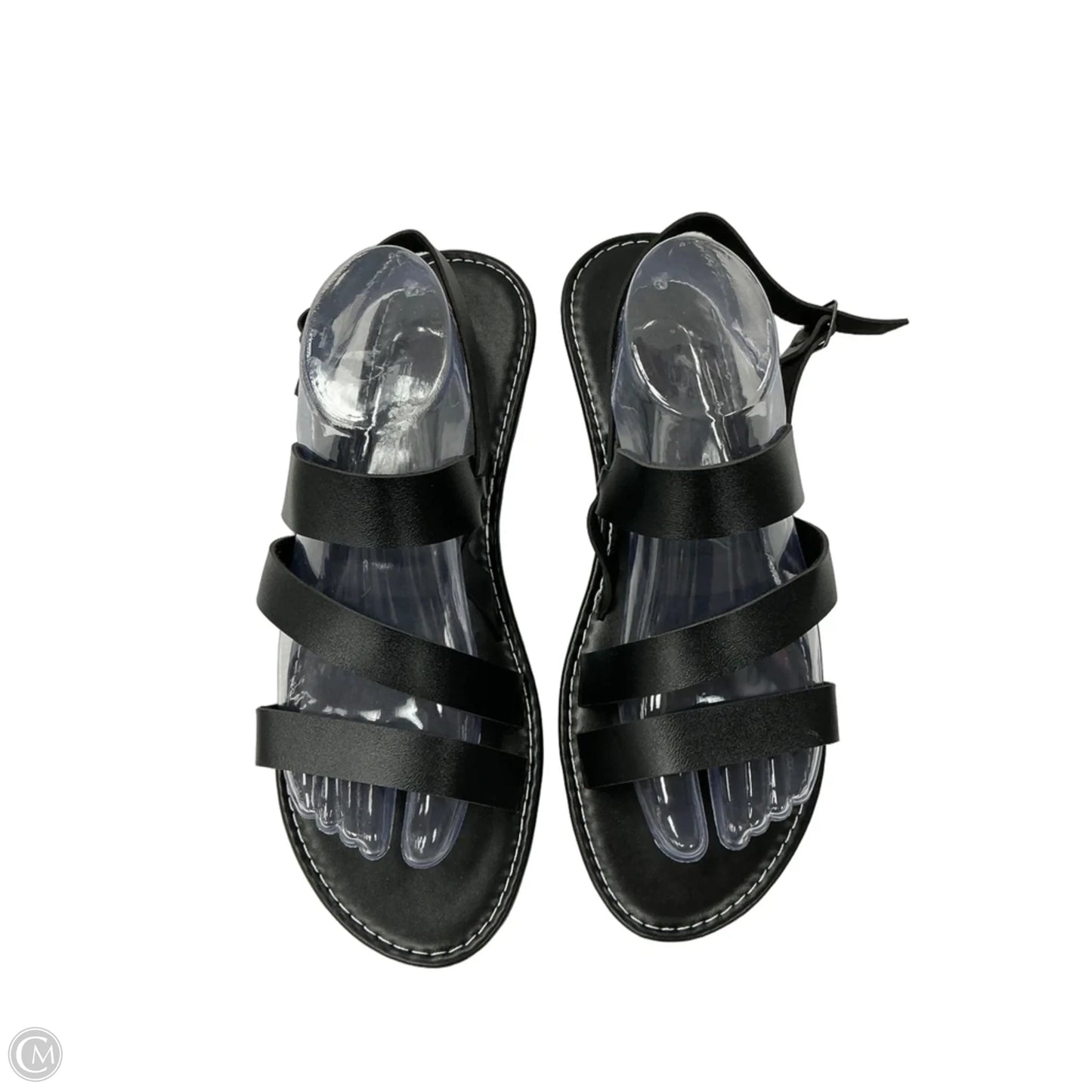 Sandals Flats By Clothes Mentor In Black, Size: 13