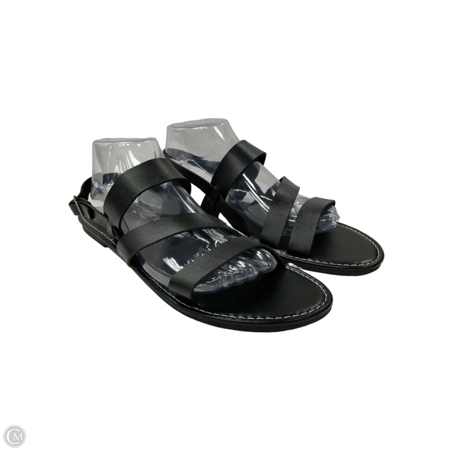 Sandals Flats By Clothes Mentor In Black, Size: 13