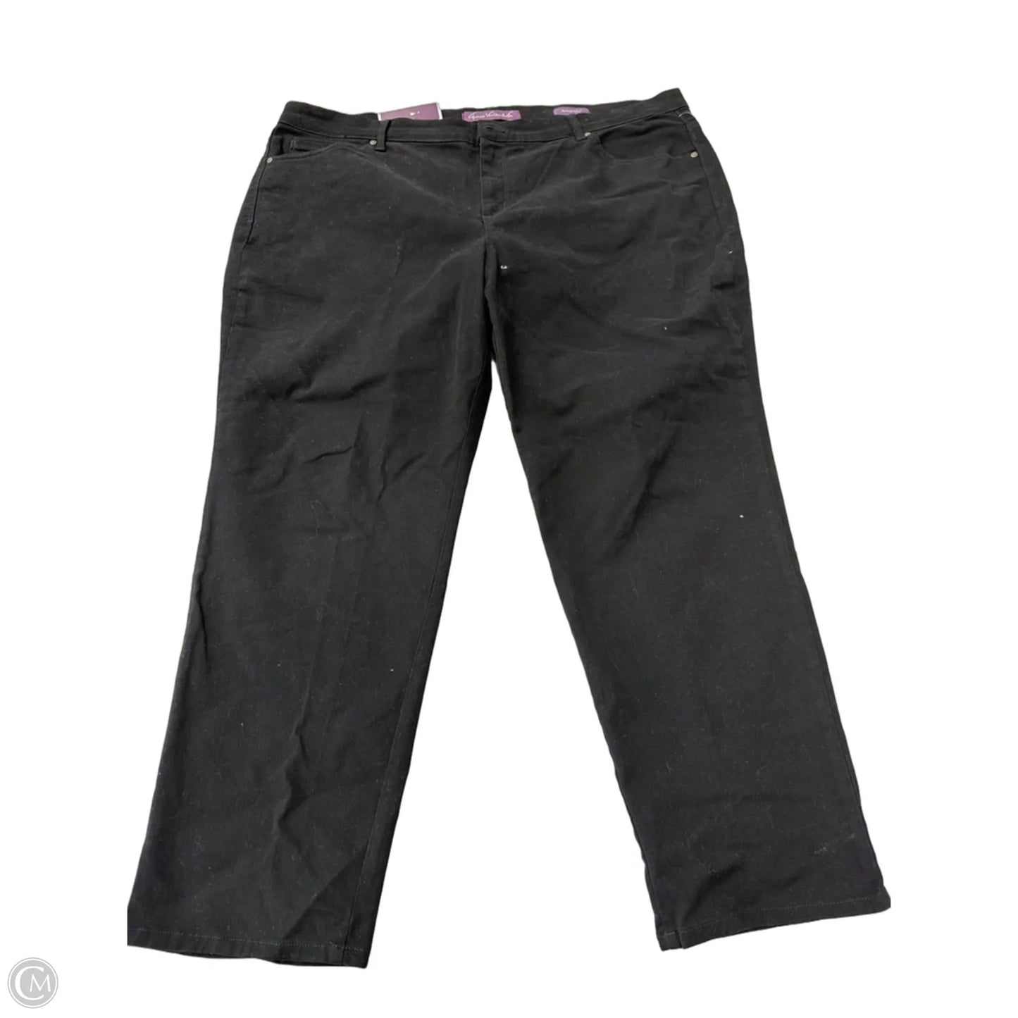 Jeans Straight By Gloria Vanderbilt In Black Denim, Size: 20