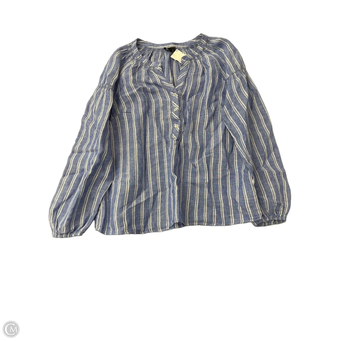 Top Long Sleeve By Talbots In Striped Pattern, Size: M