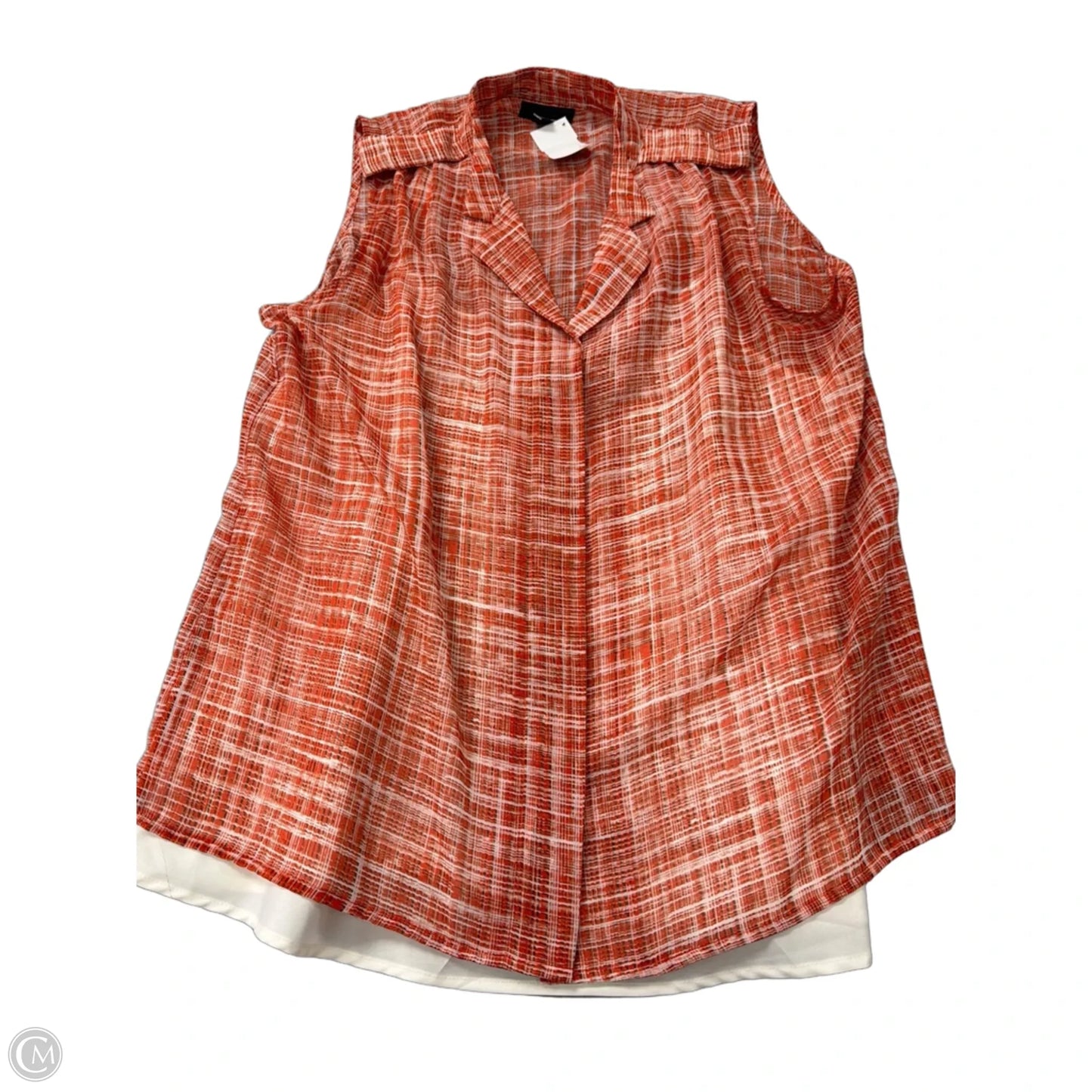 Top Sleeveless By Worthington In Orange, Size: L