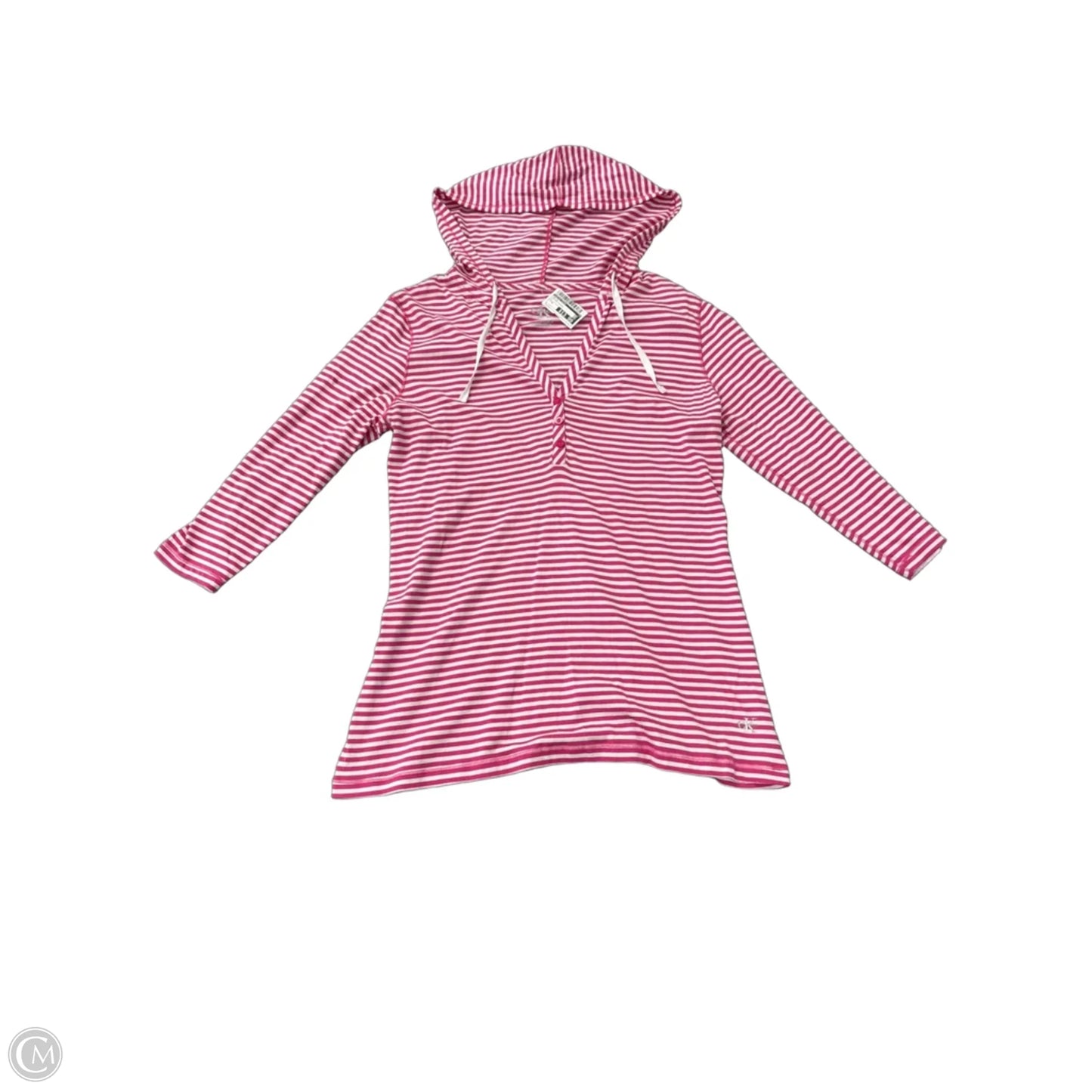 Top Long Sleeve By Calvin Klein In Striped Pattern, Size: M