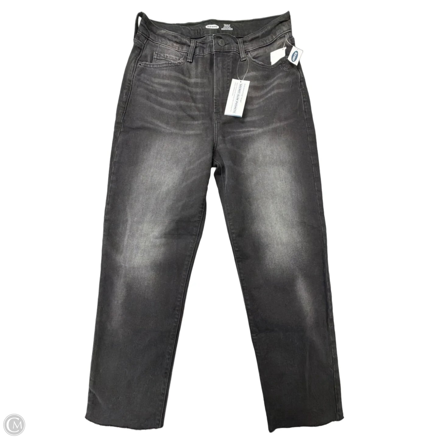 Jeans Straight By Old Navy In Black Denim, Size: 8